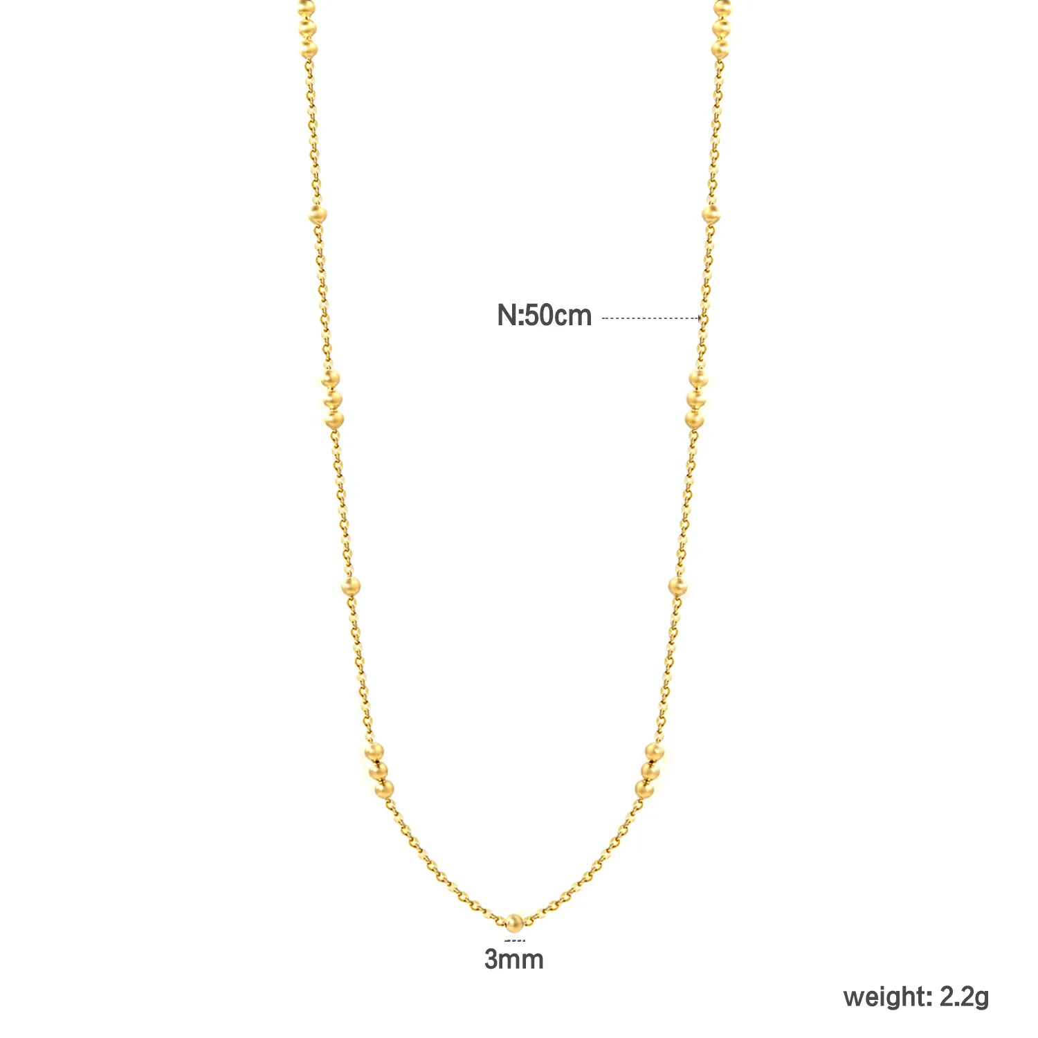 (LP300645G) Ball O-Link Necklace, Gold - Asonjewelry